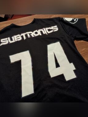 SUBTRONICS BASEBALL JERSEY - XL // Rave EDM Button Down Tee Shirt T-shirt Rare